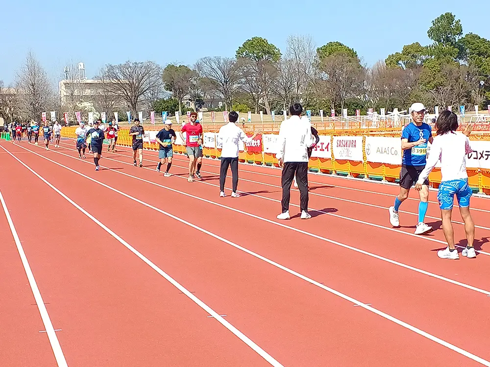 会場に戻ってくる選手たち